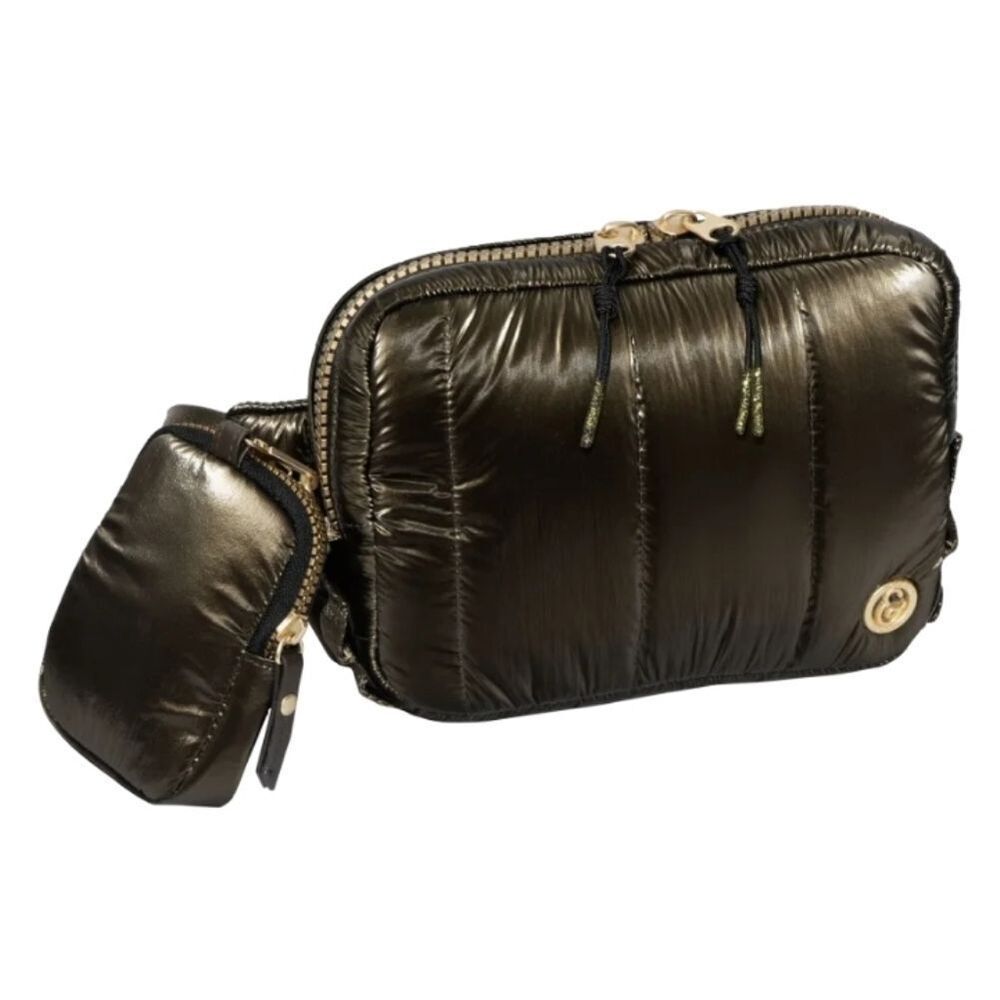 🆕️🎒Joan & David Quilted Metallic Sling Bag, Chocolate Brown